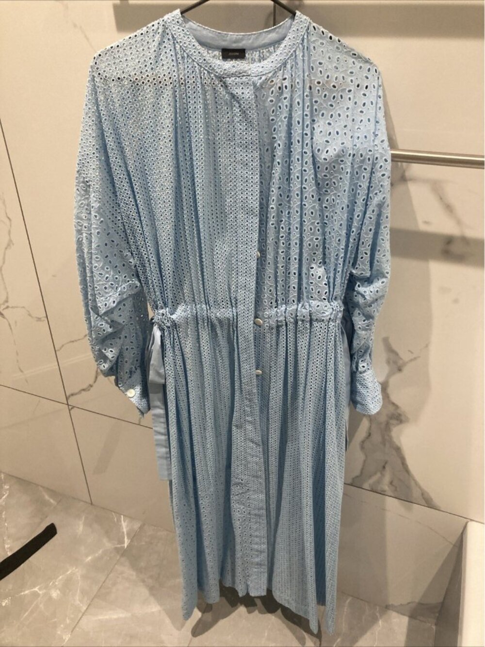Joseph L Rafael Eyelet Patch Light Blue Dress Size 6